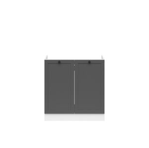 JAMISON, skříňka pod dřez 80 cm bez pracovní desky, bílá/grafit