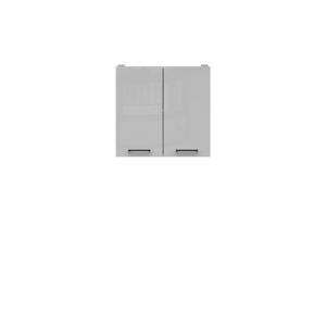 JAMISON, skříňka horní 60 cm, bílá/světle šedý lesk