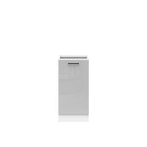 JAMISON, skříňka dolní 40 cm bez pracovní desky, pravá, bílá/světle šedý lesk