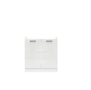 JAMISON, skříňka pod dřez 80 cm bez pracovní desky, bílá/bílá křída lesk