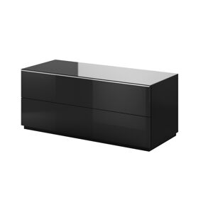 DEJEON televizní stolek 1V, černá/černé sklo