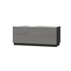 DEJEON televizní stolek 1V, černá/šedé sklo