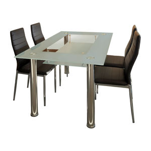 Jídelní stůl PATKAI + 4 židle SNAEFELL, hnědá