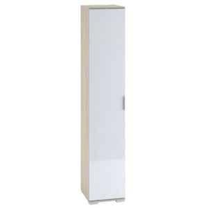 Šatní skříň 1-dveřová TERRA, sonoma/bílá lesk (TERRA SK821-D4 SKŘÍŇ 1D sonoma+bílý lesk 3D)
