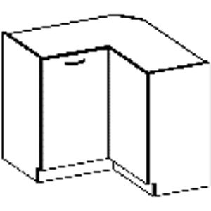 CHAMONIX, skříňka dolní rohová 89/89 cm DN 1F BB, dub Ferrara/ legno tmavé