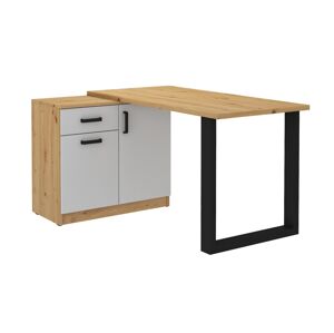 Psací stůl s komodou AGEPSTA typ 1, dub artisan/světle šedý