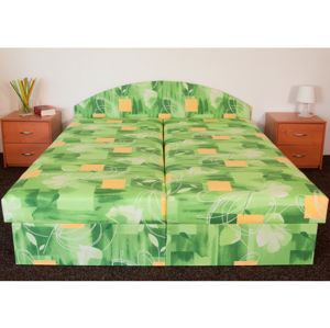 Čalouněná postel ÁJA 120x200 cm, zelená látka