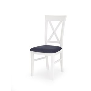 Jídelní židle GIEDI, bílá/modrá tm.