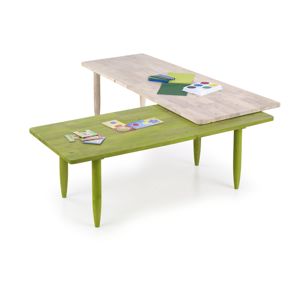 Konferenční stolek BORA-BORA, white wash/zelená