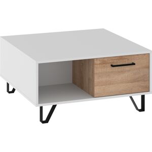Konferenční stolek PRUDHOE 2D, bílá/dub sonoma, 5 let záruka