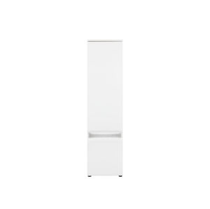 N8 - Uzamykatelná skříň NEO N8 pravá s LED osvětlením, vysoký bílý lesk/beton