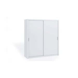Dvoudvéřová šatní skříň s posuvnými dveřmiBONO, BO SZ200 bez lustra, bílá