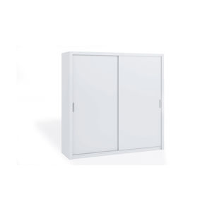 Dvoudvéřová šatní skříň s posuvnými dveřmi BONO, BO SZ220 bez lustra, bílá