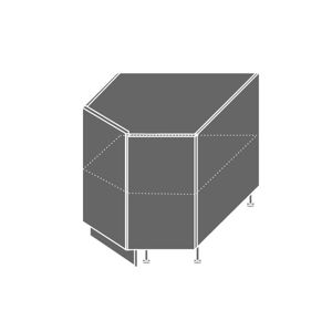 EMPORIUM, skříňka dolní rohová D12R 90, korpus: grey, barva: white
