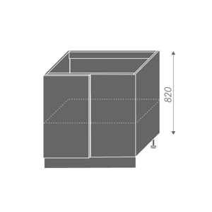 TITANIUM, skříňka dolní rohová D13 U, korpus: grey, barva: fino černé