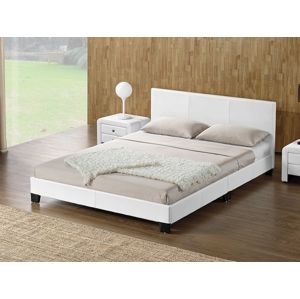 NIAU čalouněná postel s roštem 180x200 cm, bílá