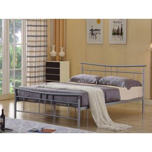MAYET kovová postel s roštem 180x200 cm, stříbrný kov