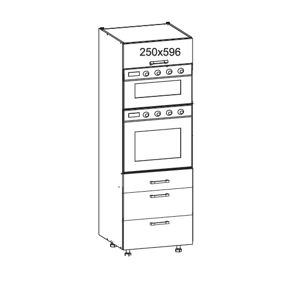 TAFNE vysoká skříň DPS60/207 SMARTBOX O, korpus šedá grenola, dvířka bílý lesk