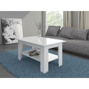 Konferenční stolek ELAIZA, bílá/bílý lesk