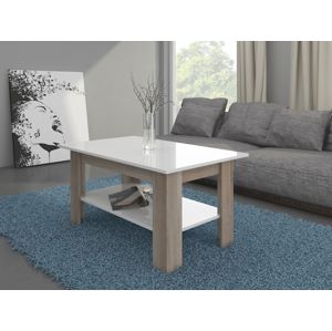Konferenční stolek ELAIZA, dub sonoma/bílý lesk