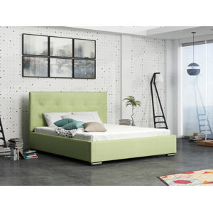 Čalouněná postel DANGELO 1 140x200 cm, zelená látka
