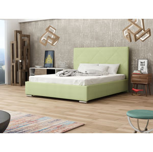 Čalouněná postel DANGELO 5 140x200 cm, zelená látka