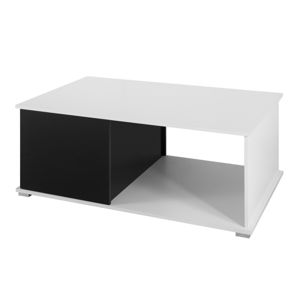 Konferenční stolek GORDIA, bílá/černý lesk
