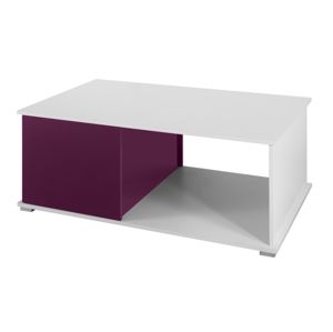 Konferenční stolek GORDIA, bílá/fialový lesk