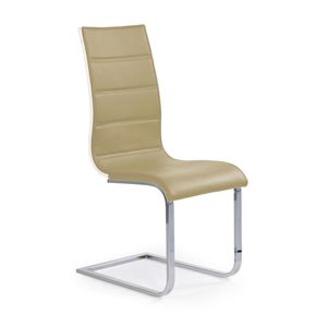 Židle K-104, bílá/tmavě béžová ekokůže