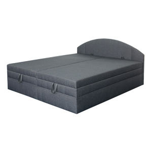 Polohovací čalouněná postel VESNA 180x200 cm, tmavě šedá látka
