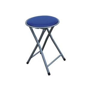 Skládací stolička ERETI (taburet), modrá/stříbrná
