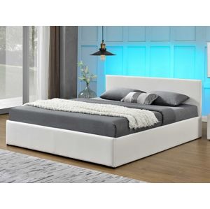 JADA čalouněná postel s roštem 163x200 cm, bílá