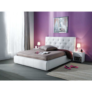 JASMINE, postel 180x200, bílá ekokůže