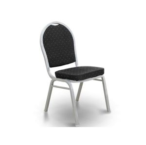 Židle RANGIFER stohovatelná, čená látka/šedý rám