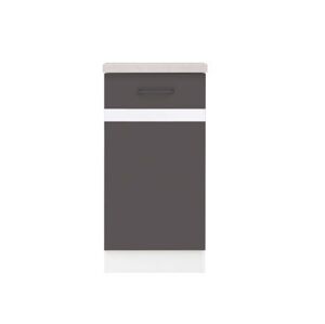 JAMISON, skříňka dolní 40 cm, levá, wolfram šedý, pracovní deska beton