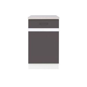 JUNONA D1D/50/82 L bílá/bílý lesk/šedý wolfram ( prac. deska BETON )