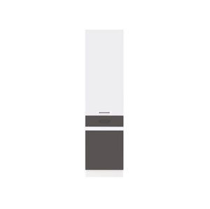 JUNONA LINE, skříňka 195 cm, levá, wolfram šedý/bílý lesk
