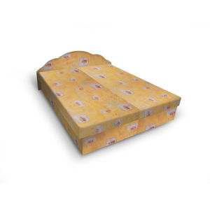Čalouněná postel JITKA 120x200 cm, žlutá látka