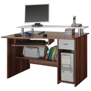 Kancelářský PC stůl LEON, švestka/bílá