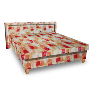 Čalouněná postel IVA 120x200 cm, oranžová látka