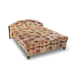 Čalouněná postel MAGDA 120x200 cm, hnědá látka