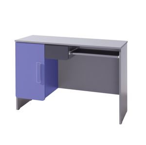 PC stůl LIDO, šedá/grafit+fialová