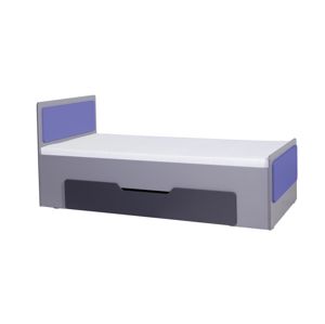 Postel LIDO 90x200, šedá/grafit+fialová
