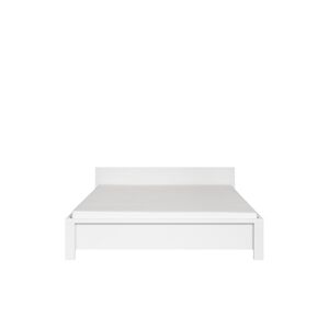 LOBATES postel 160x200 cm, bílá/bílá matná  bez roštu, 5 let záruka