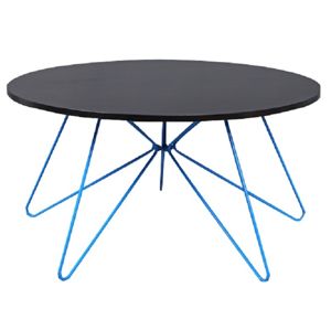 MIKKEL konferenční stolek, černý dub/modrá