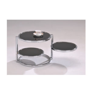 MOIRA konferenční stolek, chrom/černé sklo