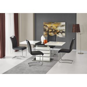 Jídelní stůl rozkládací NORD 140/180x80 cm, bílá/černá