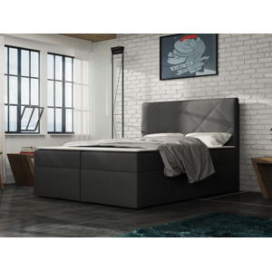 Čalouněná postel BAX 180x200 cm s matrací, šedá látka