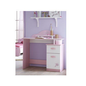 Dětský psací stůl PAPILLON, bílá/růžová