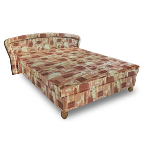 Čalouněná postel PAVLA 160x195 cm, hnědá látka